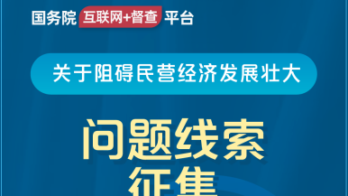 湿湿的小淫穴视频国务院“互联网+督查”平台公开征集阻碍民营经济发展壮大问题线索